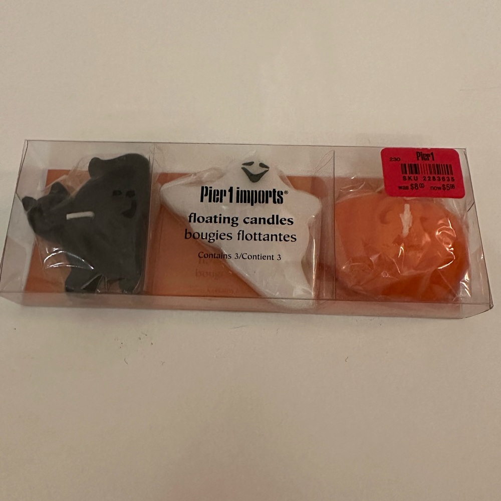 Brand new pier 1 imports Halloween 3 pack floating candle set